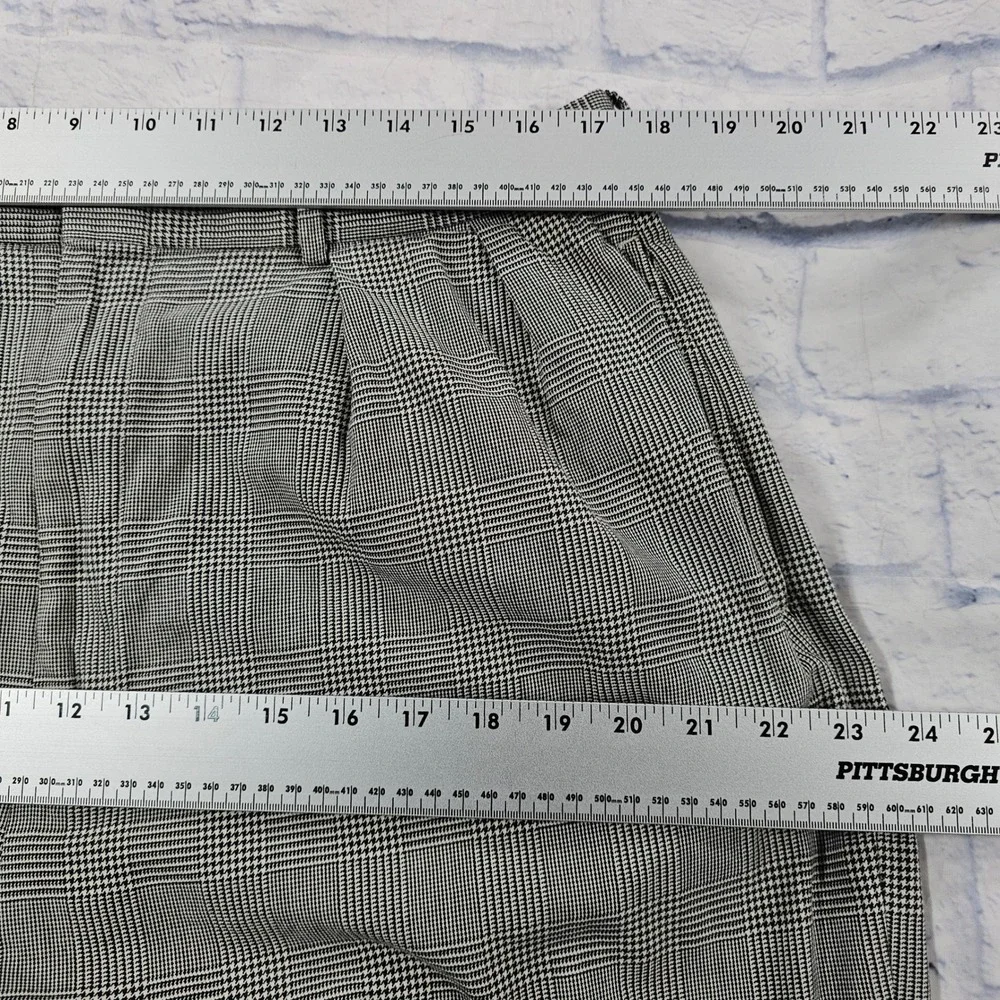 Polo Golf US OPEN 2000 Trousers Men 35x31 Gray Glen Plaid Pleated Cuff Pants VTG